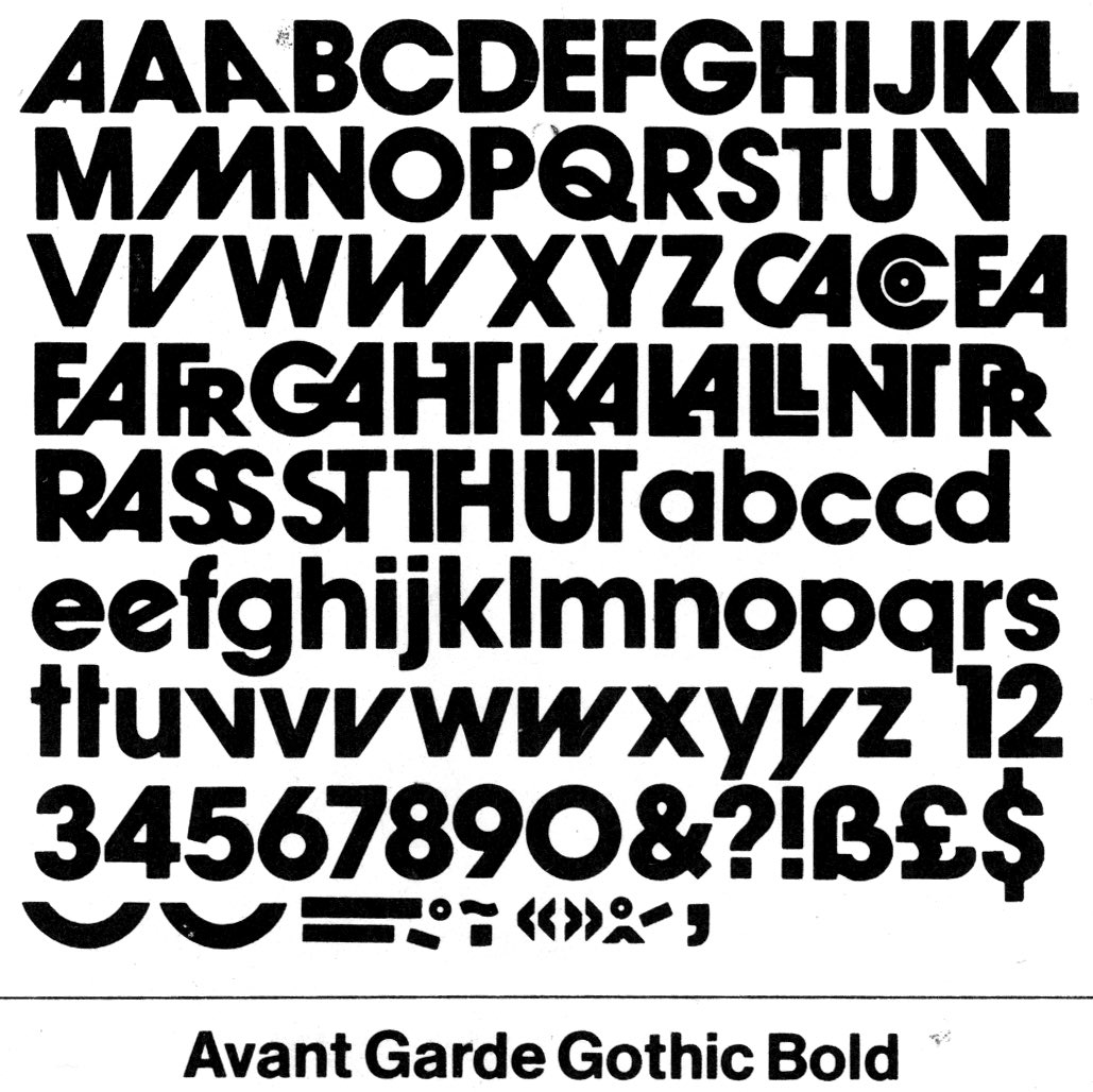 avant garde gothic ligatures in fonts